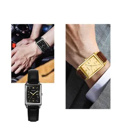 Mode Herren Business Uhren für Männer Rechteck Edelstahl Quarz Armbanduhr Mann lässig Leder uhr Relogio Masculino