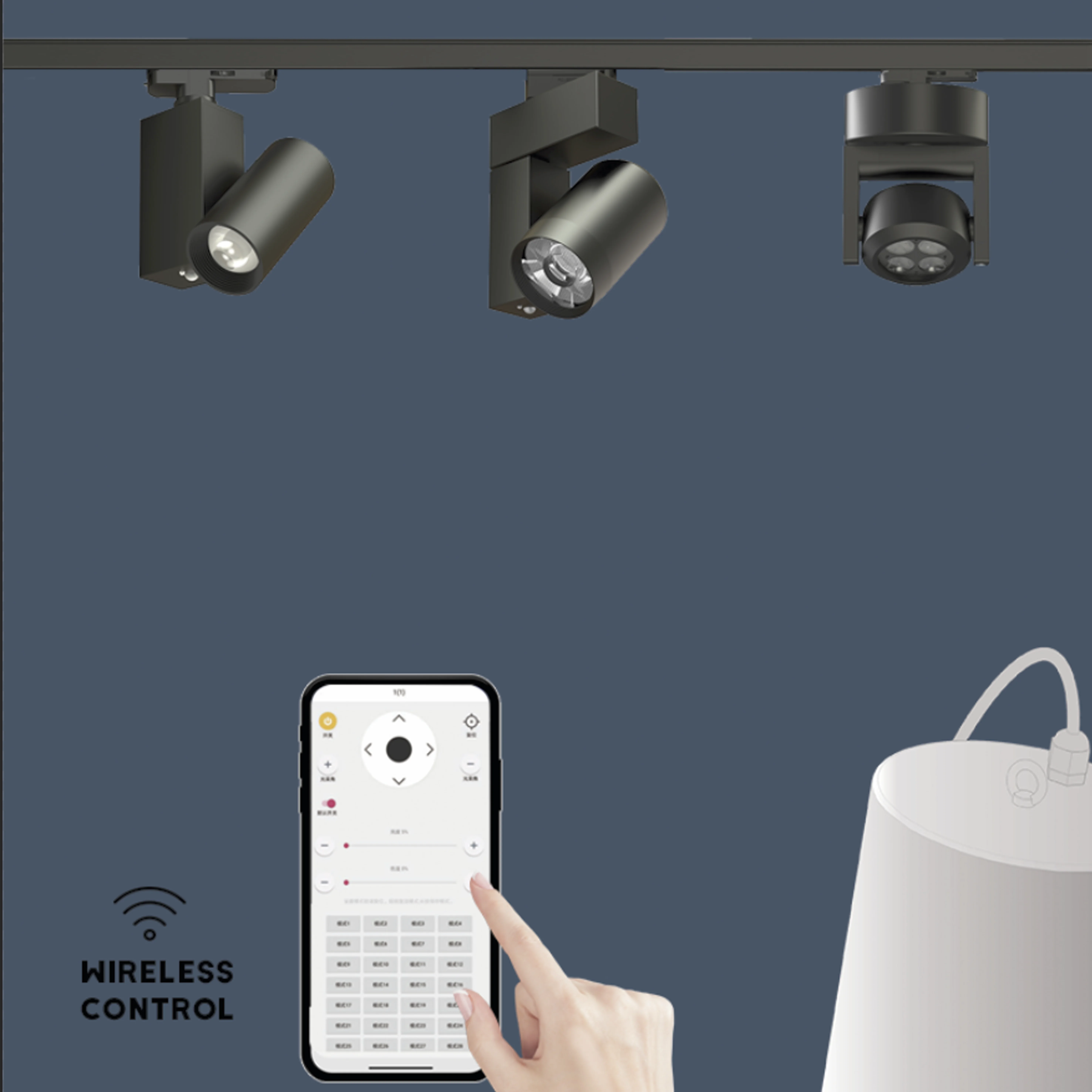 Control Dimming CCT Adjustable High CRI 95 for Museums Galleries Electric Motorized LED COB Track Lights 15-60 Beam Remote