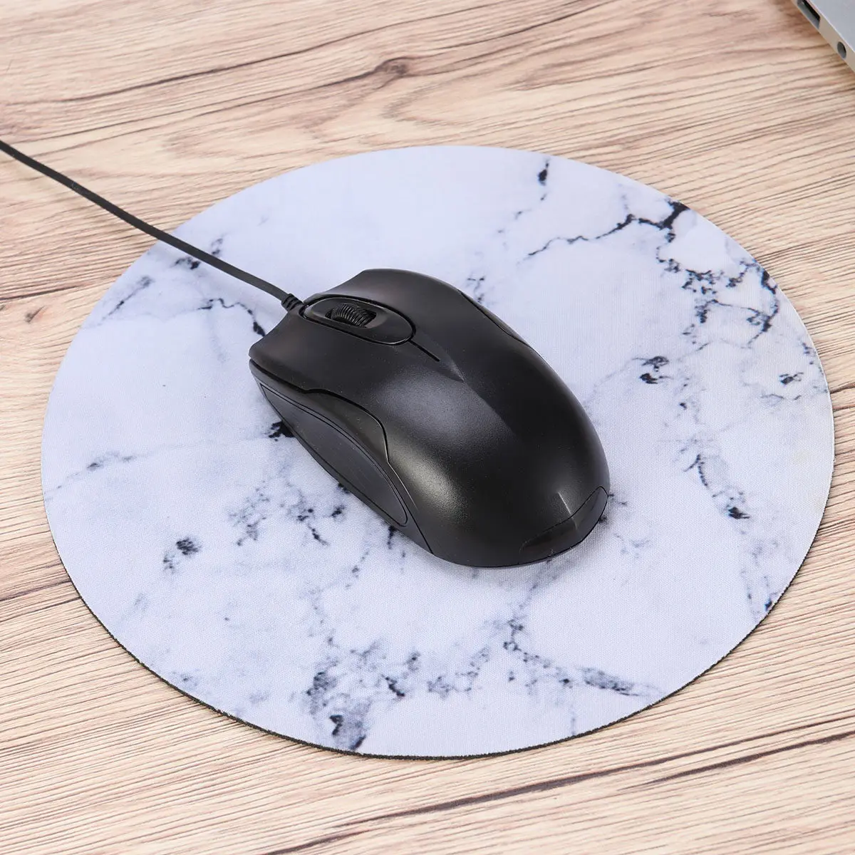 1Pcs Round Marble Pattern Mouse Pad High Density Rubber Base No Deformation Soft Comfortable for Pc Laptop Tablet Precise