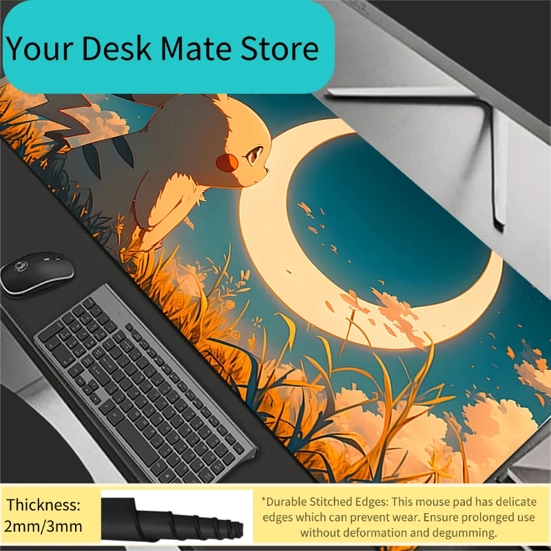 

Mouse Pad Gaming Accessories PC Gamer alfombrilla xxl Computer Desk Mat Laptop Varmilo Keyboard P-Pokemons P-Pikachus Mousepad