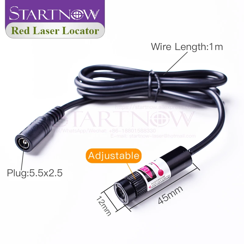 Set 12*45 635nm 10mw 5V Line Type Laser Red Locator For Woodworking CNC Cutting Engraving Laser Marker Alignment Pointer