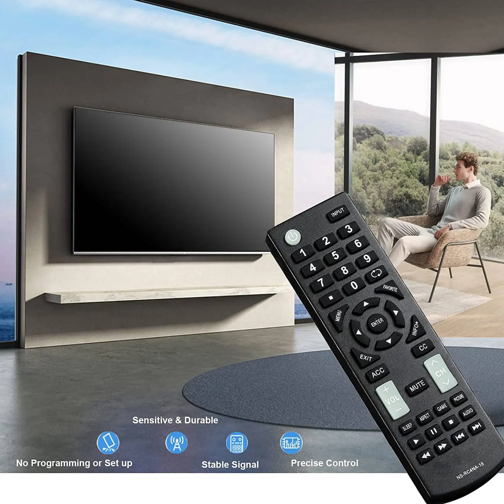 Universal Remote Control Replacement Fit for All Insignia LED-LCD