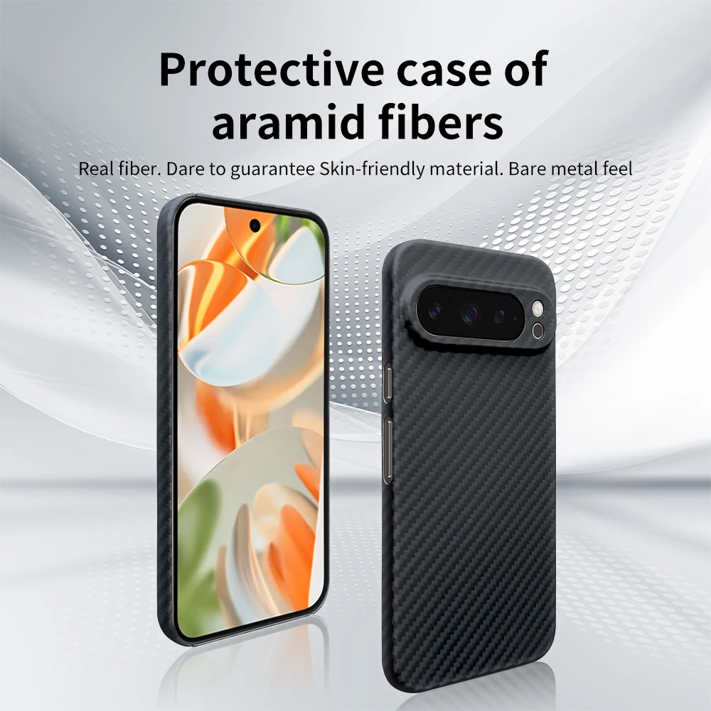 Luxury Real Aramid Carbon Fiber Phone Case For Google Pixel 9 9 Pro XL Ultra-thin Kevlar Shockproof Back Cover for Pixel 9Pro XL