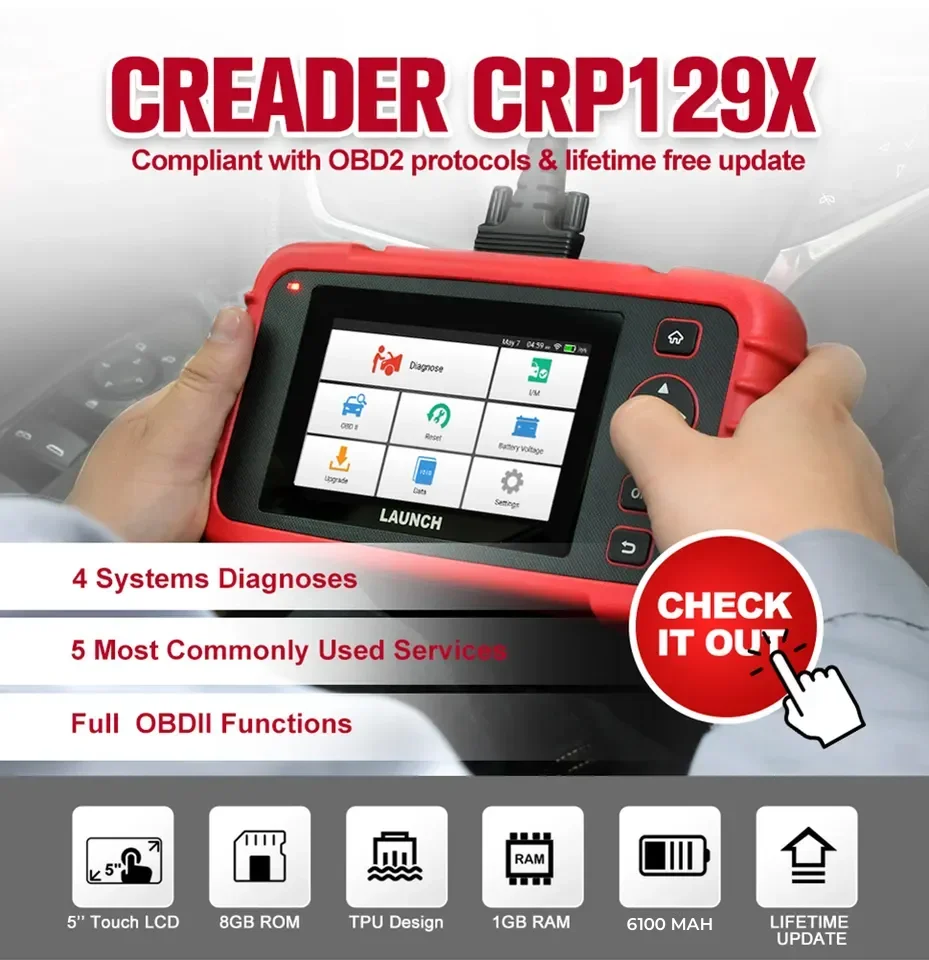 Auto Code Reader Car Diagnostic Tool Launch Creader 129x Crp129x obdii Code Reader