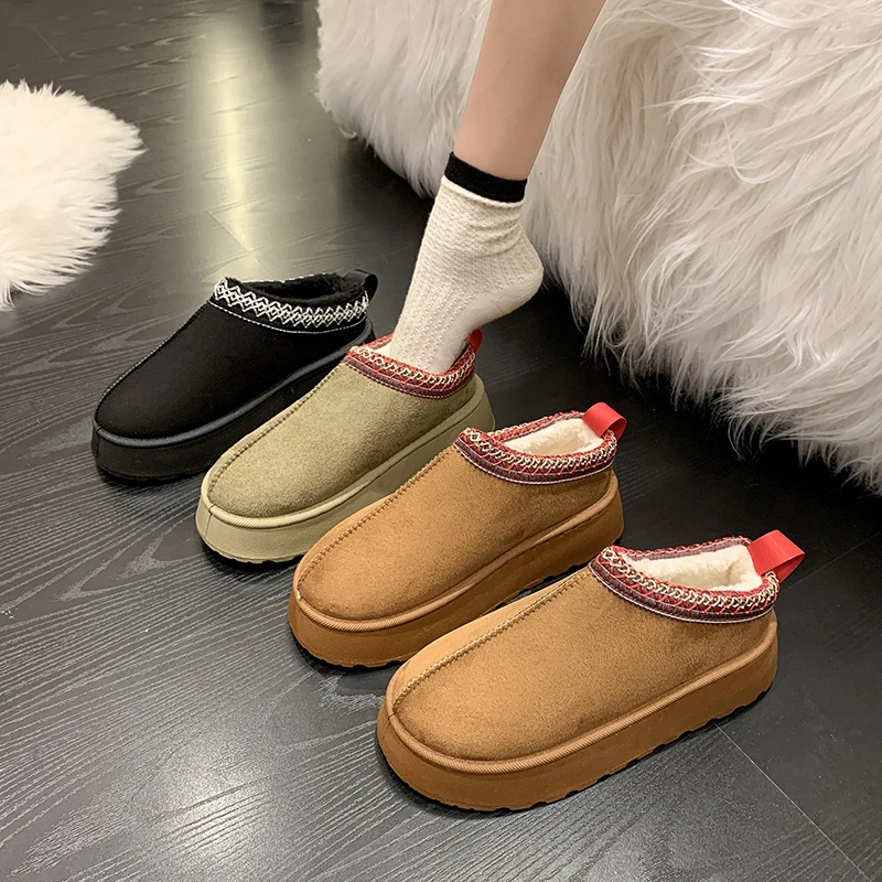 Winter runde Zehen dicke Sohlen warm bequem/Samt Damenschuhe neue lässige rutsch feste verschleiß feste modische kurze Stiefel – Detail 6
