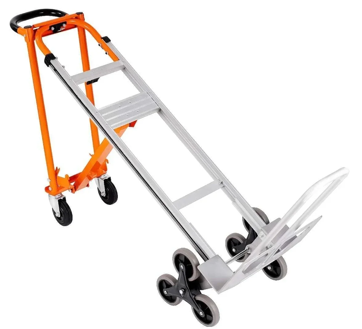 3 In 1 Best Aluminum Folding Convertible Carts With Nose Extension Multi Purpose Tools Six Wheel Stair Climbing Hand Trolley