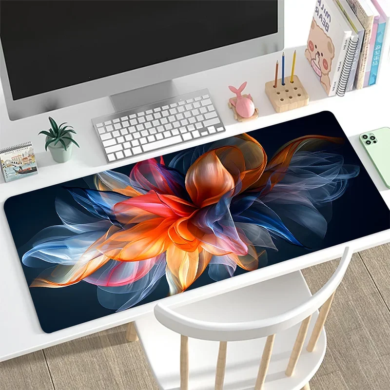 Advanced E-Sports Large Gaming Mouse Pad Colourful Floral Aesthetic Office Desk Mat Keyboard Pad Non-Slip Computer Mouse Mat