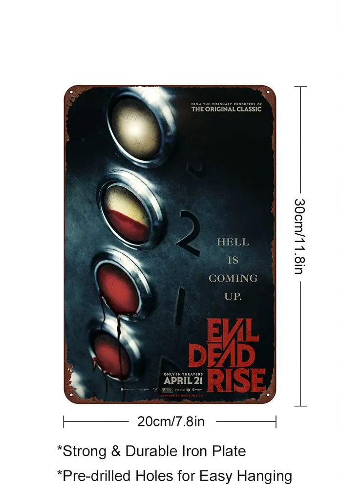 Evil Dead Rise (2023) Poster Vintage Movie Metal Signs - 7.8x11.8 Inch Retro Tin Wall Art - Cinema Inspired Decor