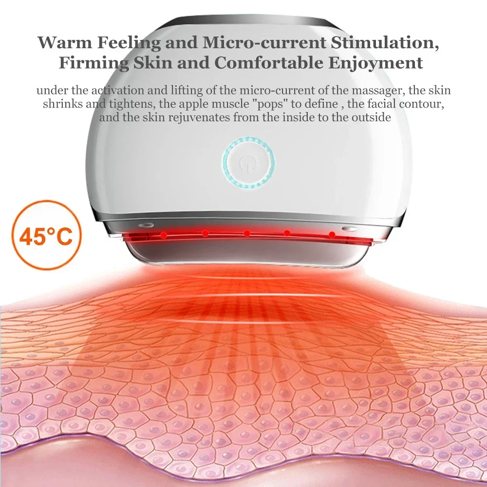 전기 구아샤 얼굴 도구, LED 얼굴 마사지 스크래핑 보드, 목 얼굴 리프트 뷰티 스킨 케어 USB 가열 및 진동