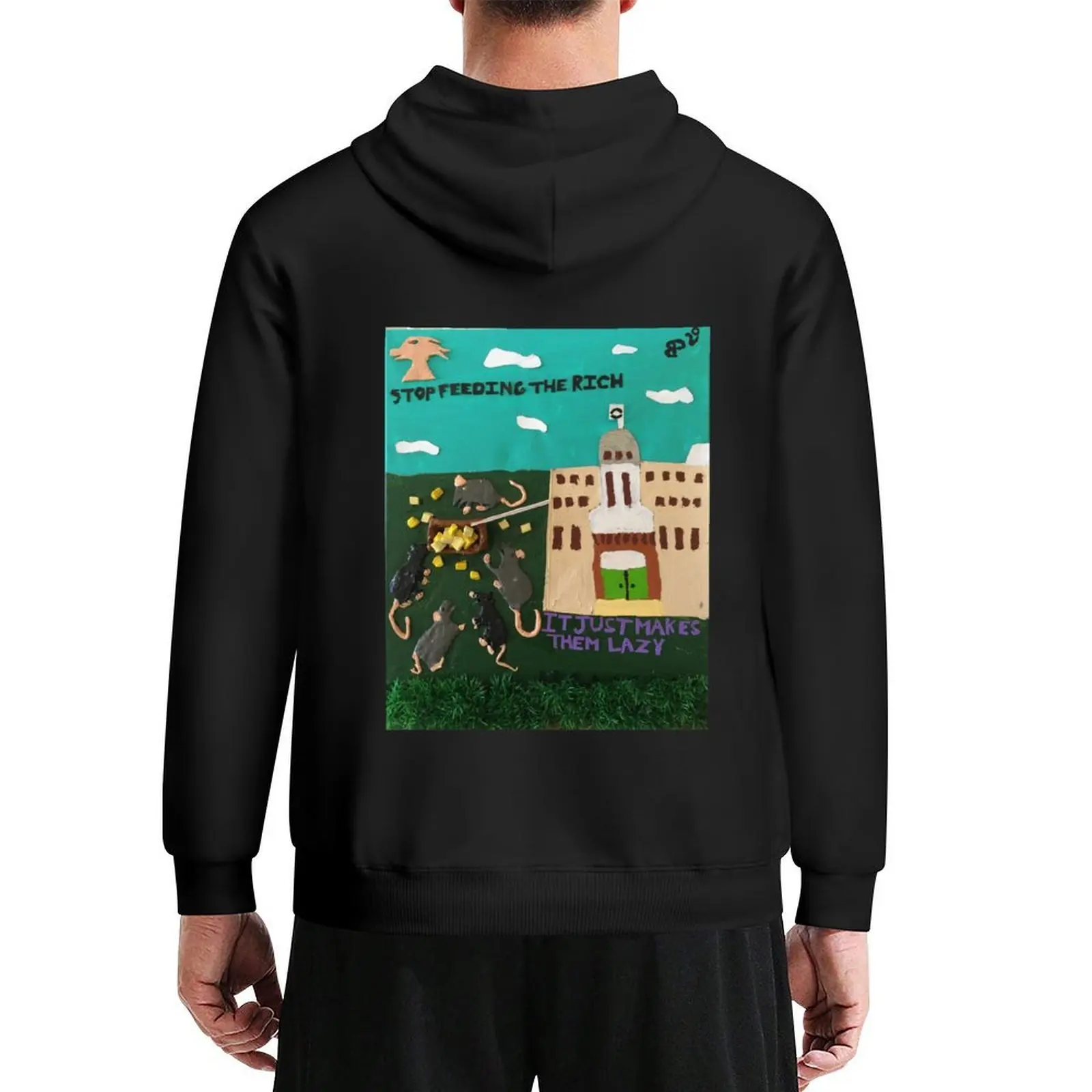 

Stop feeding the rich. Hoodie men's autumn clothes aesthetic clothing men wear men's sweat-shirt tracksuit