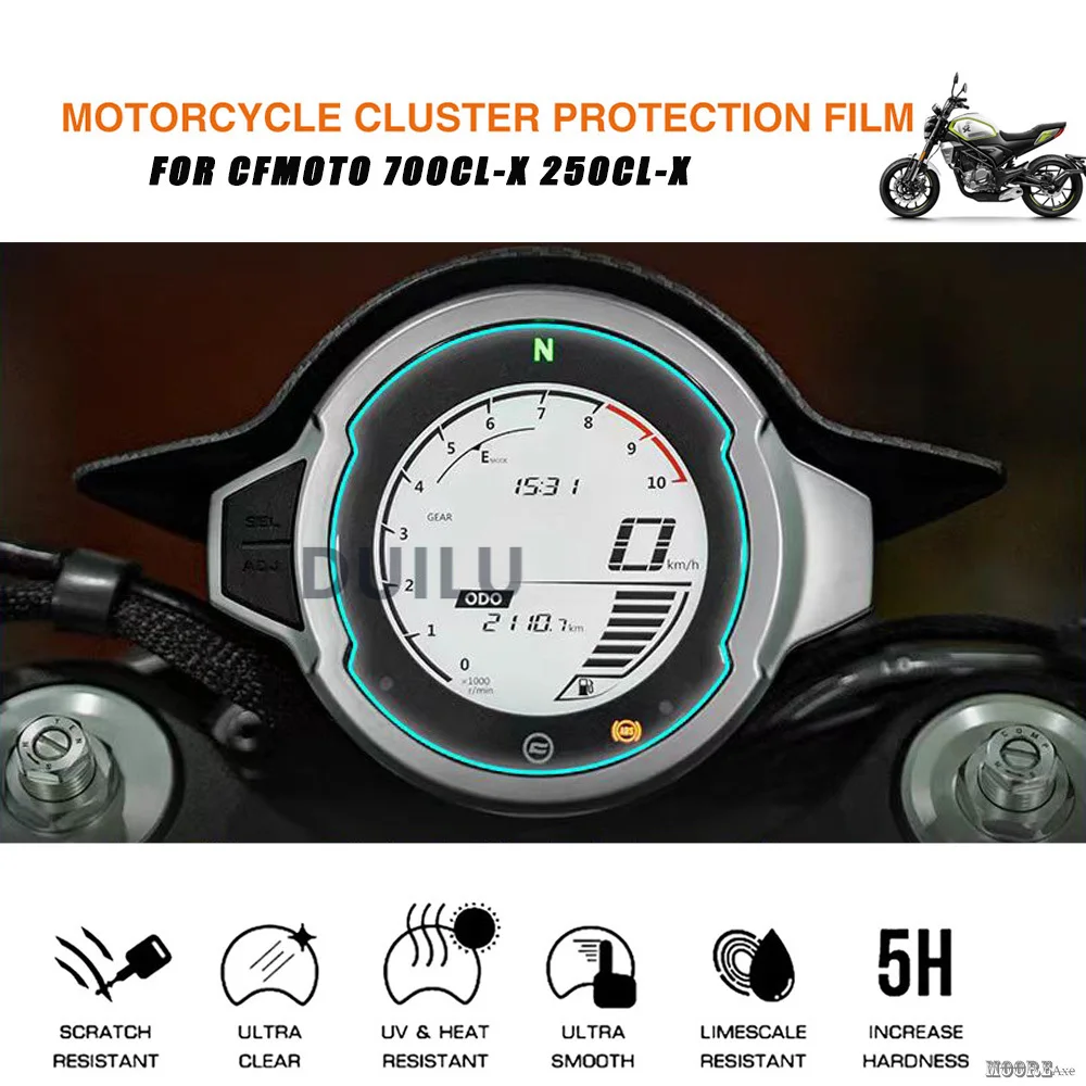 

DUILU Motorcycle Thickened Instrument Protection Film For CFMOTO 700CL-X 250CL-X 400NK 2017-2020 400NK Waterproof Hydrogel Film