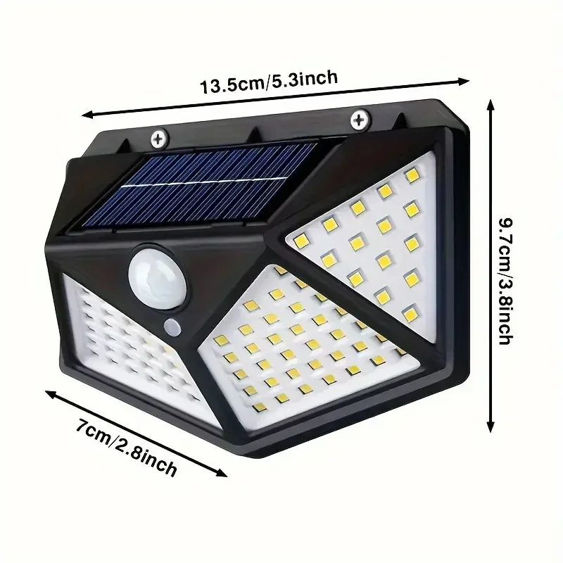 1/2/4/8Pack Solar Power 100 LED Light PIR Motion Sensor Outdoor Security Lamp Wall Garden 3 Modes Wall Light Boat Lights