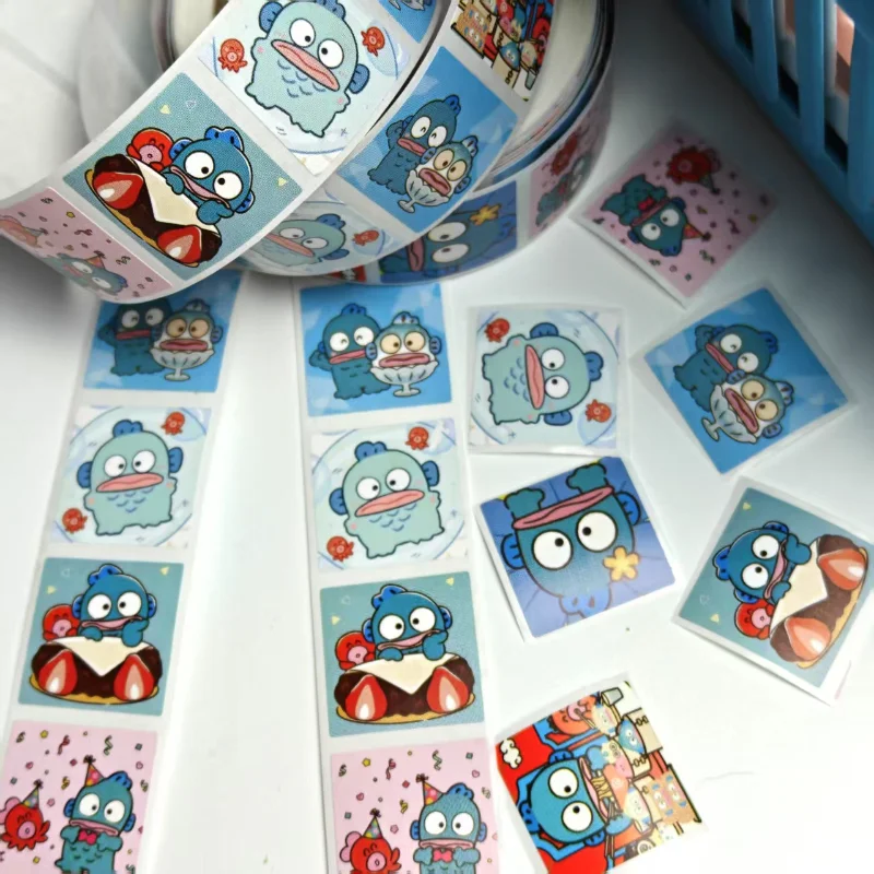 500 قطعة ملصقات Hangyodon Kawaii DIY بها بنفسك ختم التسمية الزخرفية الكرتون الاطفال حفلة عيد ميلاد الحلوى هدية ملصقات لوازم مكتبية