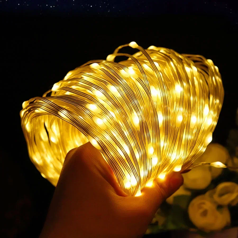 20M 50M 100M LED Rope Lights Outdoor LED Rope String Light Plug in PVC Christmas Fairy Garland Light for Camping Pool Tree Decor