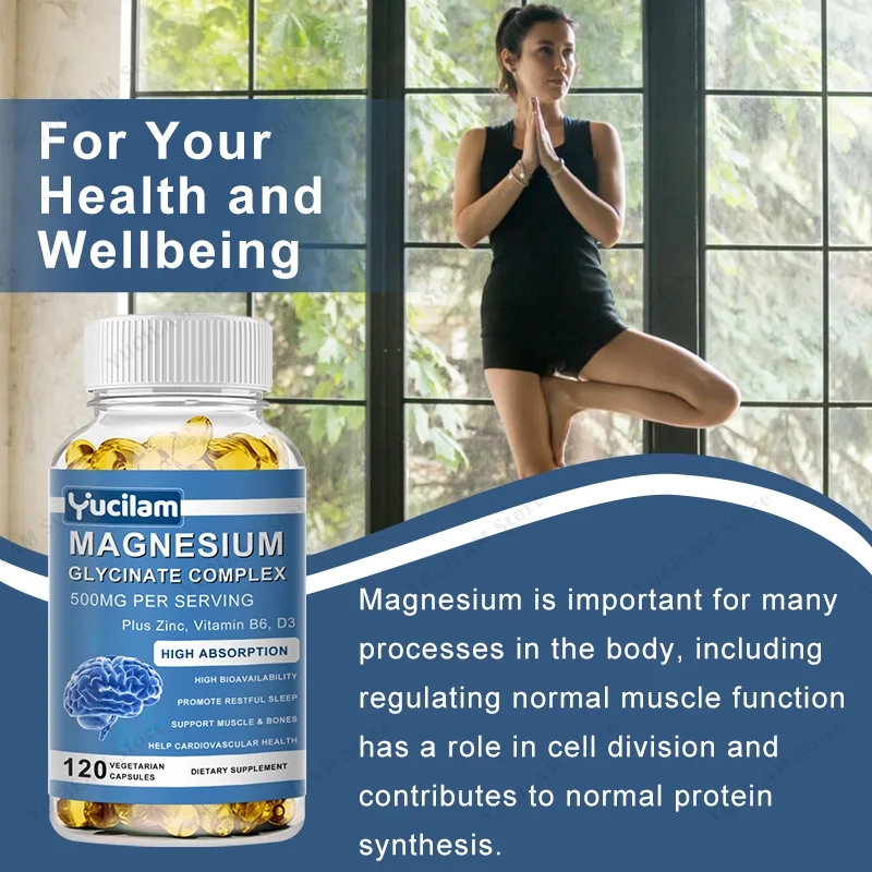 グリシン酸マグネシウムサプリメント 500mg & 亜鉛、ビ - Magnesium Glycinate Capsule のレビューと価格