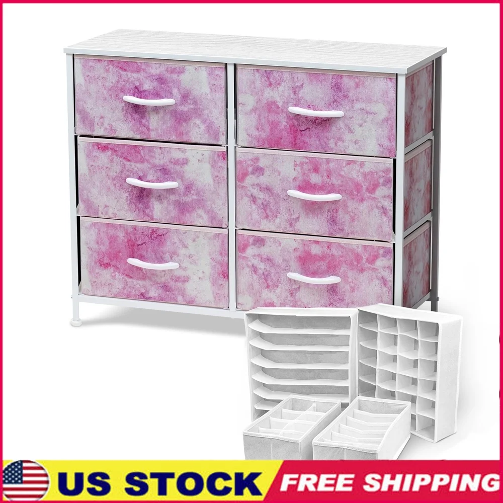 

Тумбочка с 6 ящиками и тканевыми перегородками для ящиков Идеальное хранилище для детской спальни Стильная организация Легкий Прочный дизайн Легкий