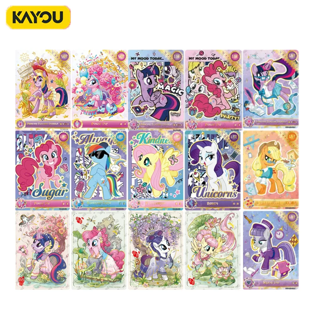 KAYOU Official My Little Pony Moonlight Pack Vol.11 Collectible Trading Cards LSR Rare Shiny Foil Collectible Cards Gift Toys