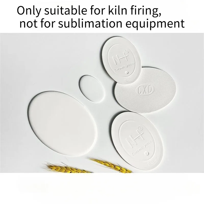 Tombstone Photo Porcelain Board Blank Ceramic Panel No Printing High Temperatures Plate 5Inch Elliptical Oval Supplies Portrait