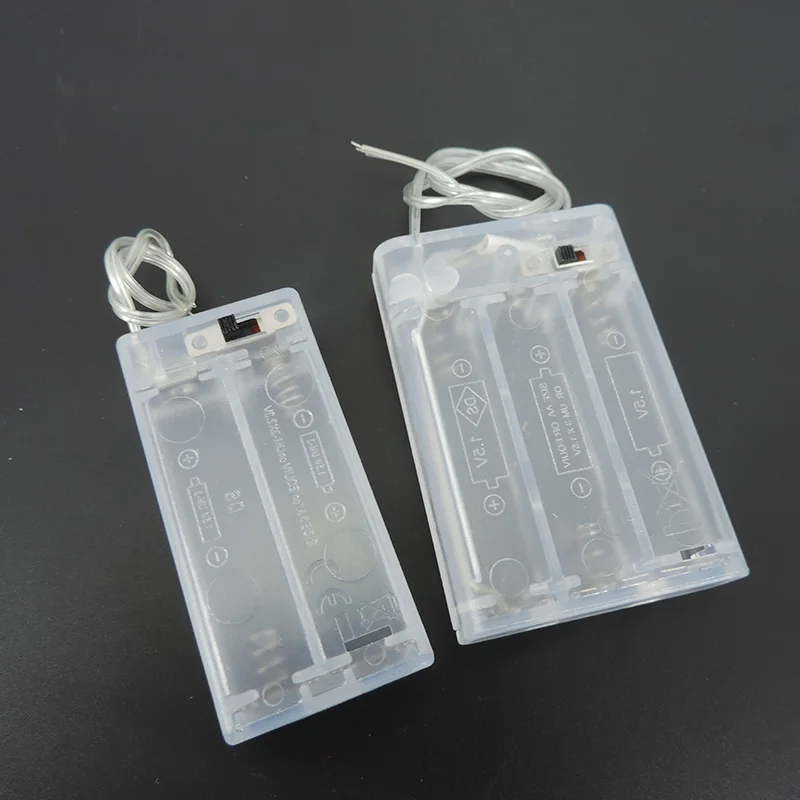 5pc 2/3/4 Slot AA AAA Battery Holder,1.5V/3V/4.5V/6V AA Battery Box with Leads Wires ON/Off Switch and Screw Cap Case Back Cover