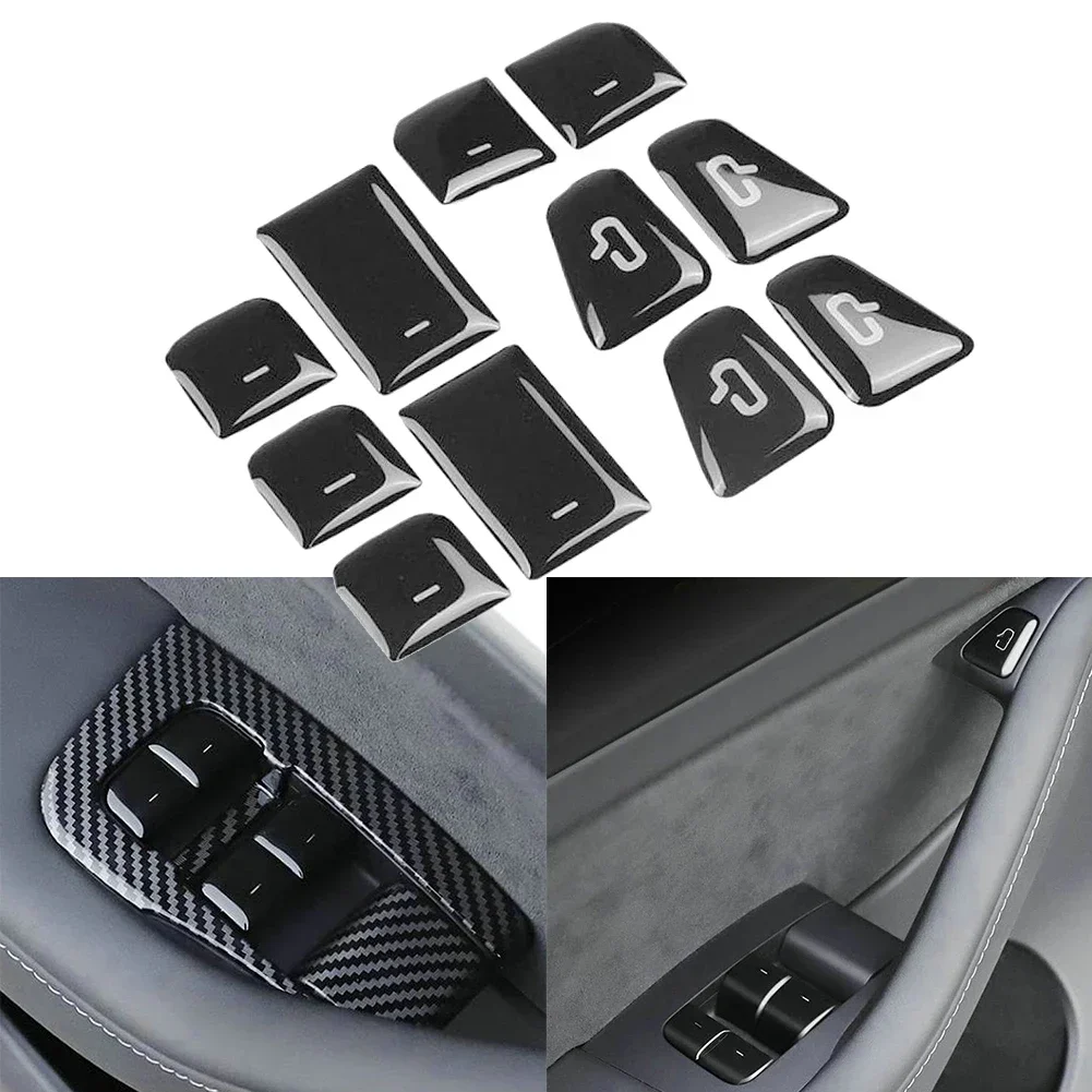 Protect and Decorate Your For Tesla Model 3 Y 1723 with this High Quality Door Glass Lift Switch Button Cover Trim 11PCS