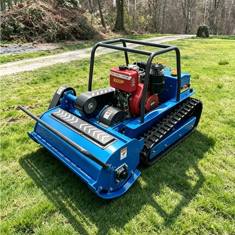 Customized-550mm Cutting Width Factory Direct Sale Rubber Crawler Petrol Engine Remote Control Lawn Mower Self-Propelled