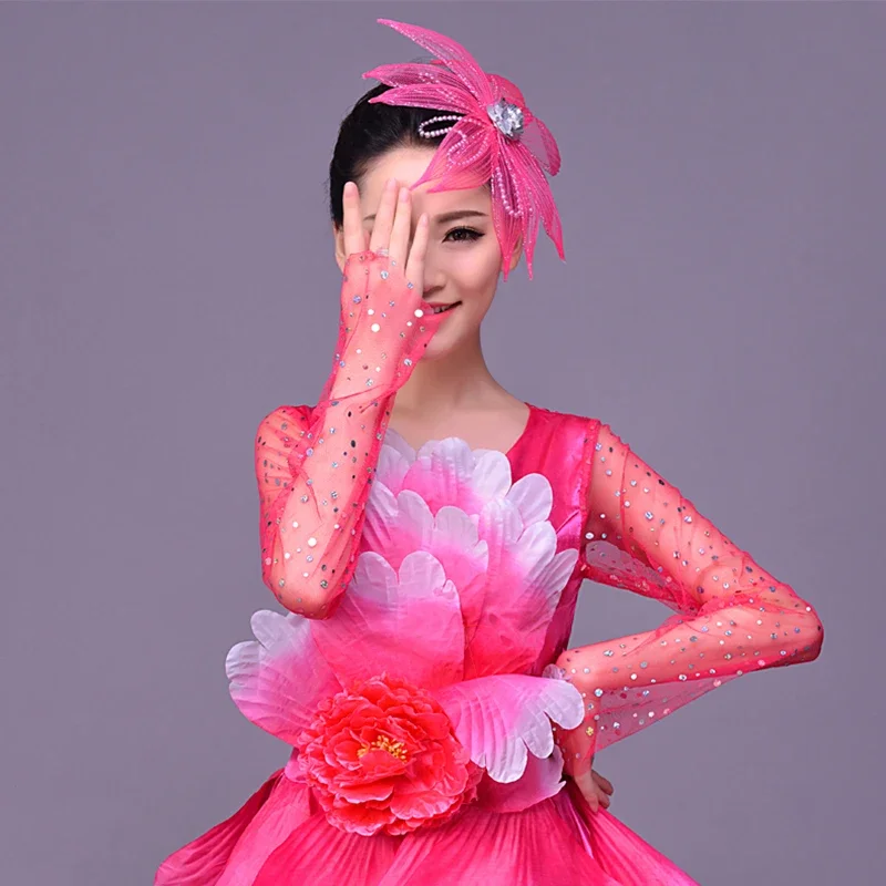 

Chinese Folk Dance Headdress Women's Flower Tiara for Stage Performance Opening Dance Headwear Hair Accessories