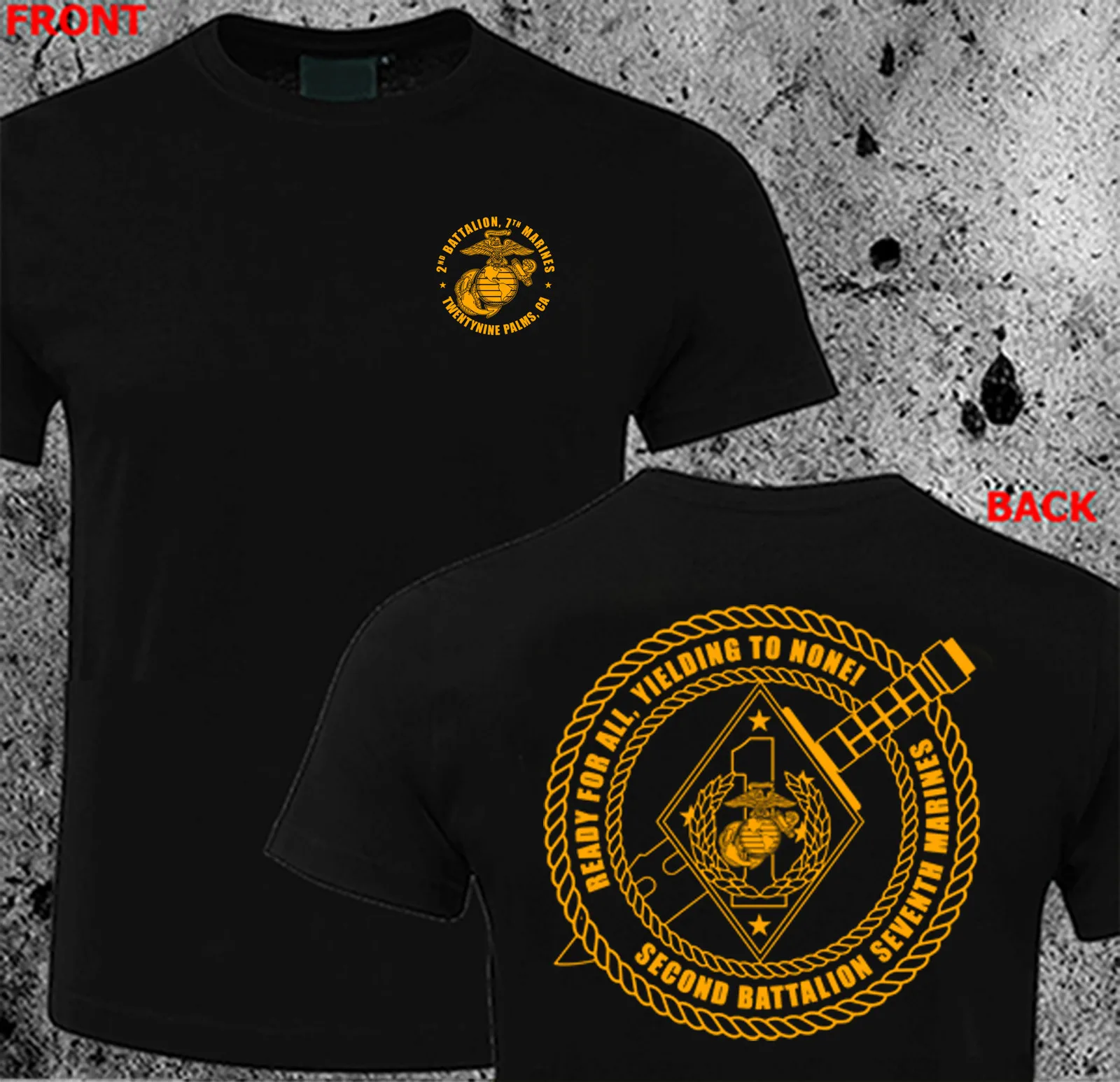 

USMC - 2nd Battalion, 7th Marine Regiment T-Shirt 100% Cotton O-Neck Short Sleeve Summer Casual Mens T-shirt Streetwear
