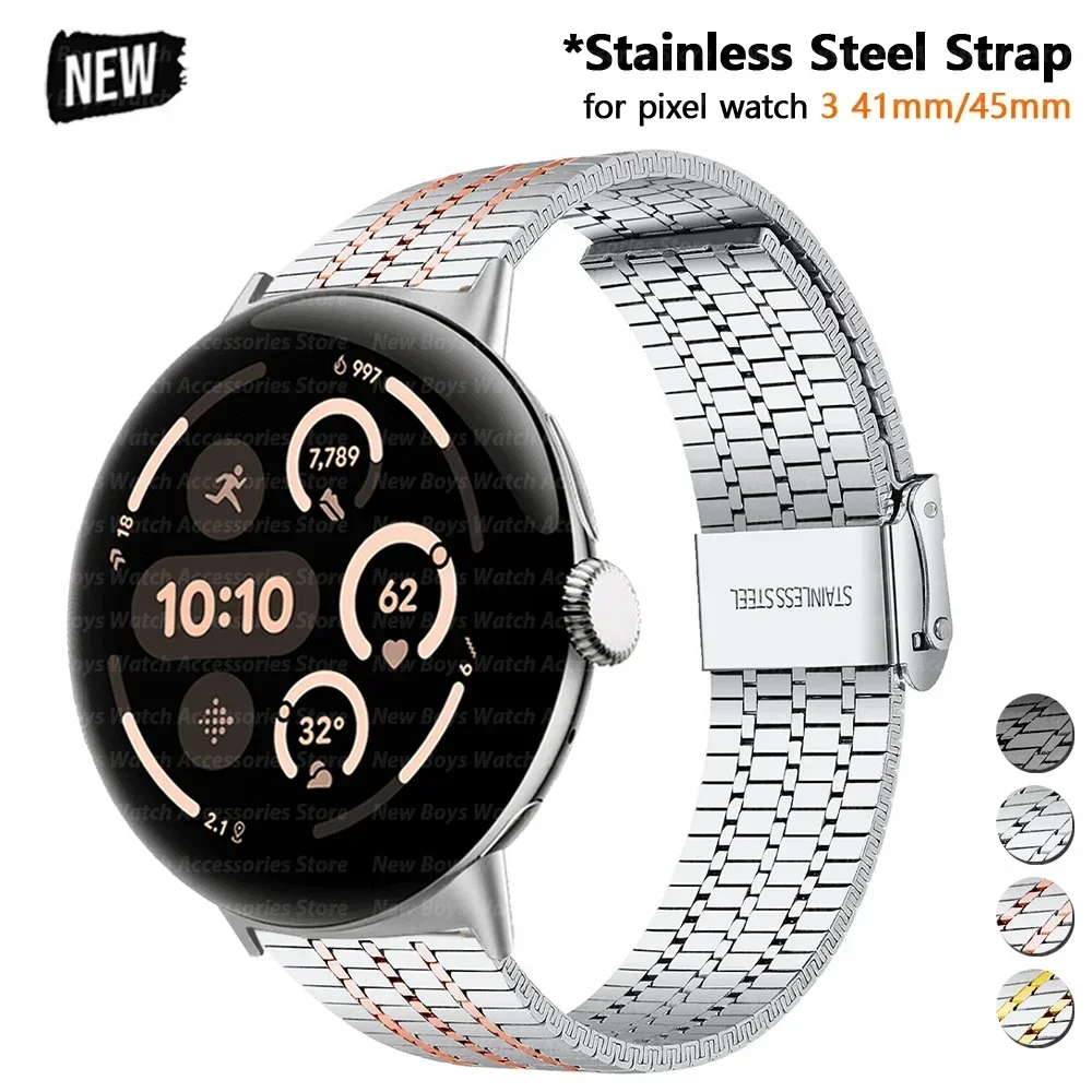 

Stainless Steel Strap for Google Pixel Watch 3 41mm 45mm Metal Wristband Bracelet Replaced Accessories for Pixel 2 1 41mm Band