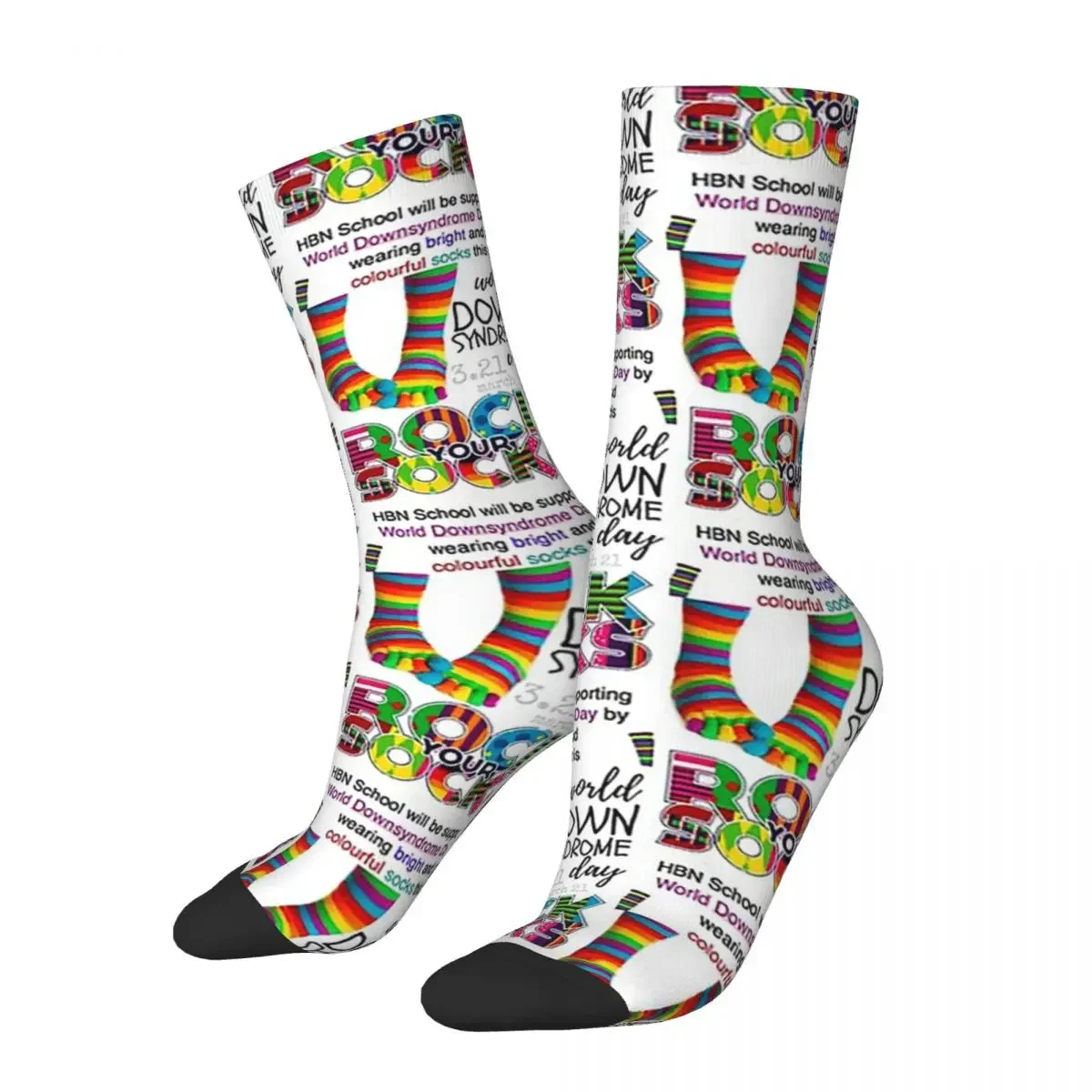 21 March Down Day Socks Harajuku High Quality Stockings All Season Long Socks for Unisex Birthday Present