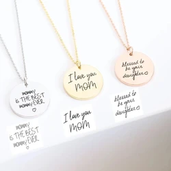 Personalized Handwriting Engraving Custom Necklace Wedding Keepsake Collar Jewelry for Wife Mother Days Necklace Special Gift