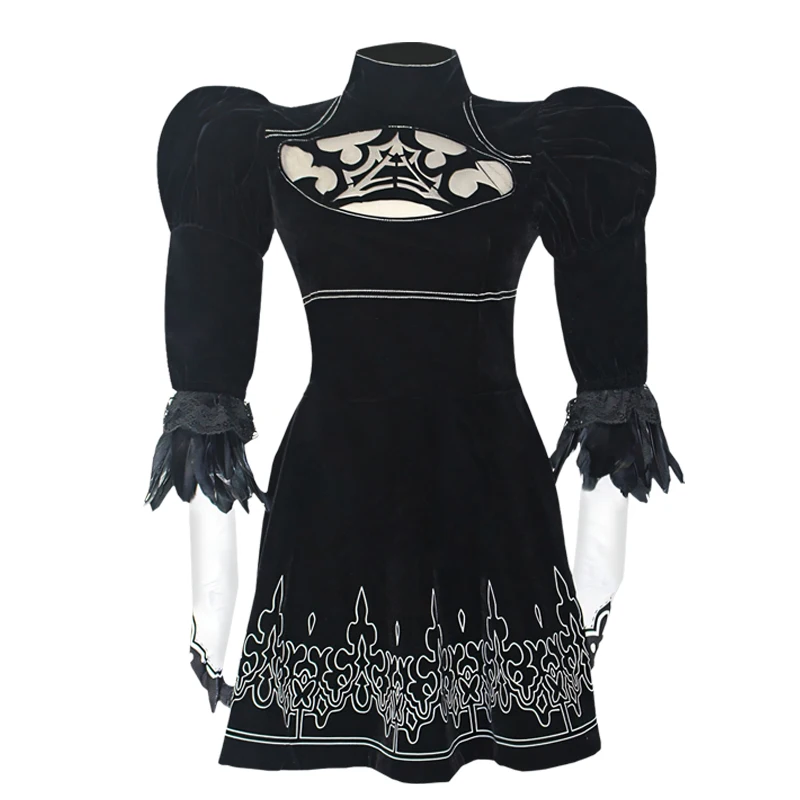 YoRHa No. 2 Type B Cosplay Costume Game NieR Automata 2B Dress NieR Black Uniform 2B Dress Eyemask Gloves Hairpin Stockings