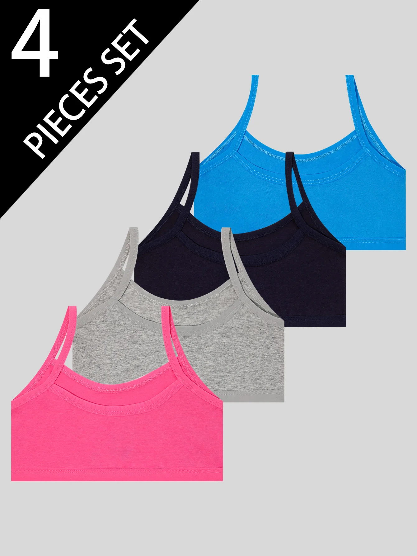 

4 pieces of 8-12 years old high quality growth suspender half girls' vest sports vitality, comfortable breathable growth period