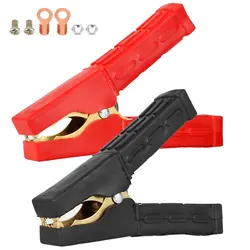 2pcs 500-1000Amp Copper Alligator Clips Terminal Test Heavy Duty Electrical Battery Jumper Car Cables Boost