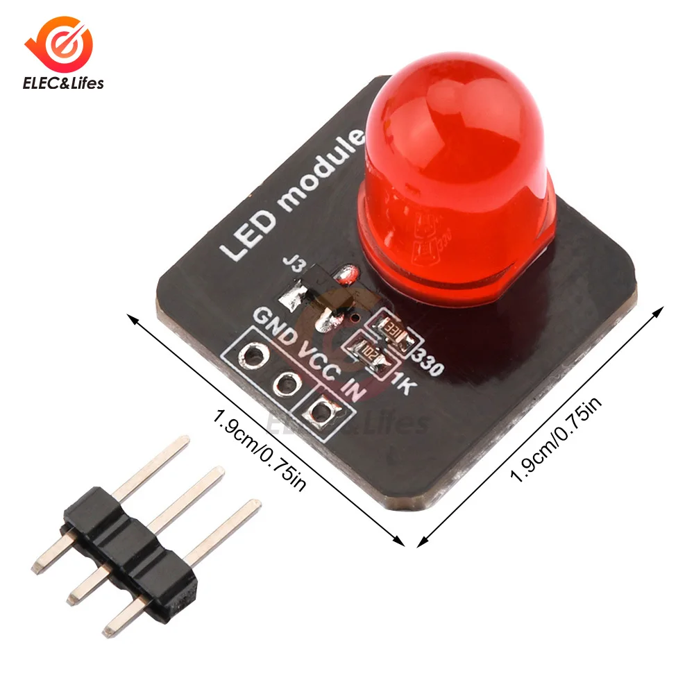 DC 3.3V-5V 10mm luminous module LED light sensor LED indicator light red green blue yellow Welded/No Welded Pins For Arduino