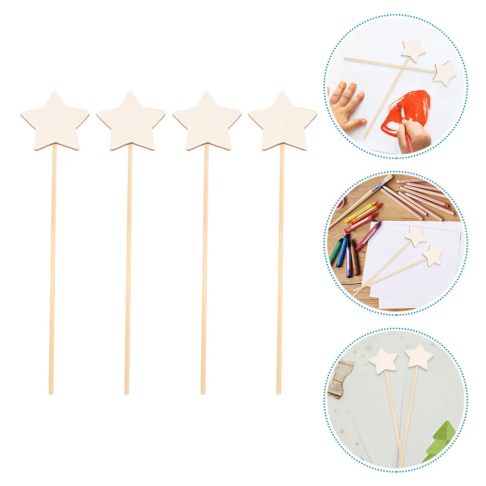 15 Pcs Craft Materials Glitter Unpainted Unfinished Fairy Woody Toy Decorations Child