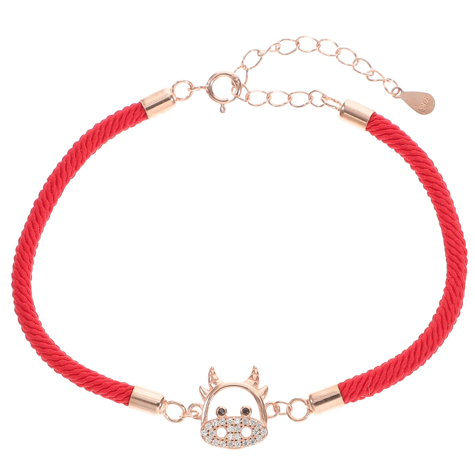 

Year of Ox Bangle Sterling Silver Bracelet Christmas Bracelets Red for Women Vintage