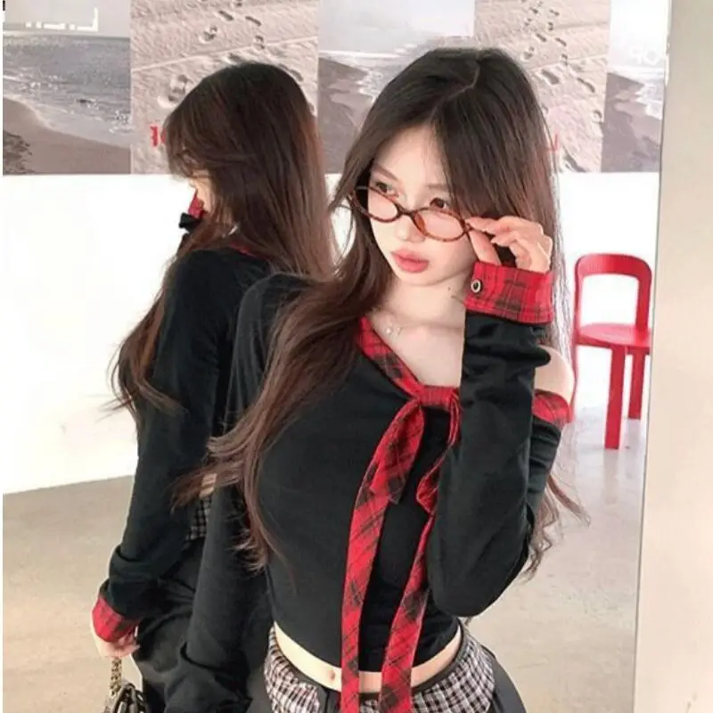 Schulterfreies Basishemd, One-Shoulder-Top, sexy Damen-T-Shirt mit schräger Schulter und langen Ärmeln, neuer Herbst- und Winterstil