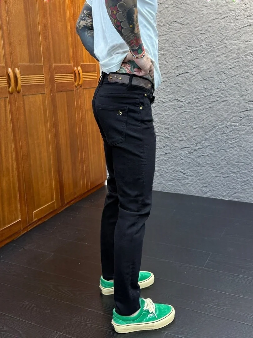 

Мужские джинсы Waed Pure Color Slim Fit в американском стиле, повседневные, универсальные, прямого кроя, модные, осенняя новинка 2025 года