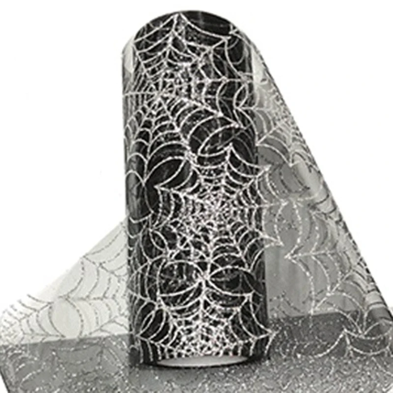 

15cm*10 Yards Organza Spider Web Halloween Decoration Props Ghost Festival Home Outdoor Yard Atmosphere