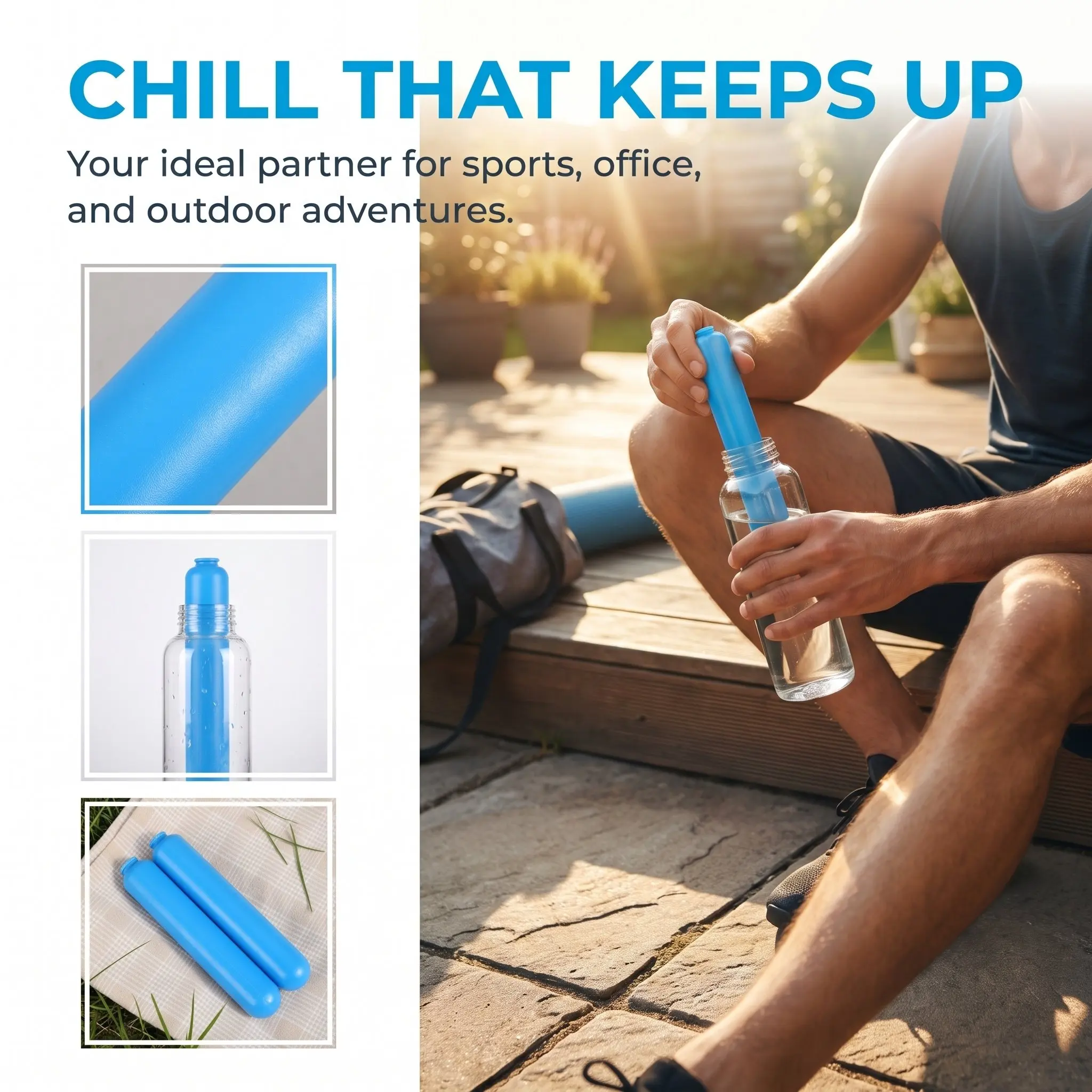 4pcs Ice Sticks Refreezable Water Bottle Cooling Rods Slim Ice Cubes Travel And Outdoor Activities Chilling Sticks For Tumblers