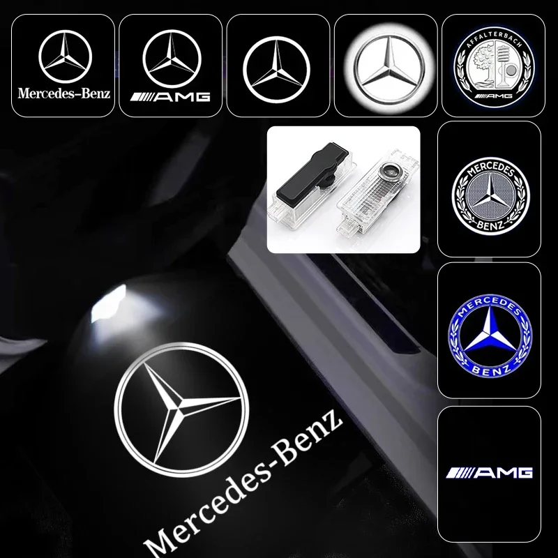 2-4PCS car door HD Led laser projector welcome lamp suitable for Mercedes-Benz AMG CLA C17 CLS C218 W218 W219 E class 207 C207.