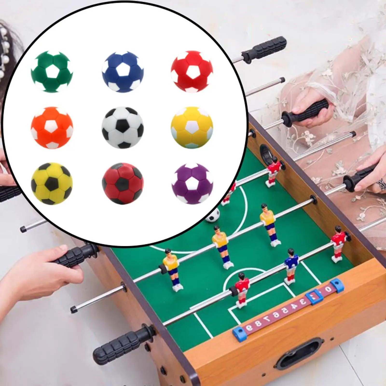 9 Pieces Foosball Table Balls Soccer Table Game Balls for Tabletop Games