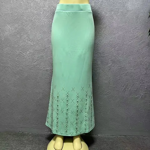 Sexiga pärlmönster eleganta kvällsklänningar för kvinnor nät lapptäcke toppar hög midja kjol 2-delade set klänningar ankara turkiskt kläder 8 best sales kvinnor Ankara modeklänning - №1