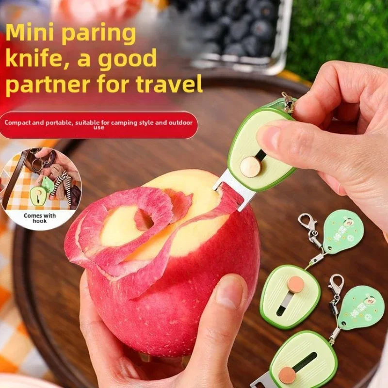 1 piece/2 pieces portable anti lost keychain mini peeler,extendable multifunctional peeler,stainless steel and vegetable peeler