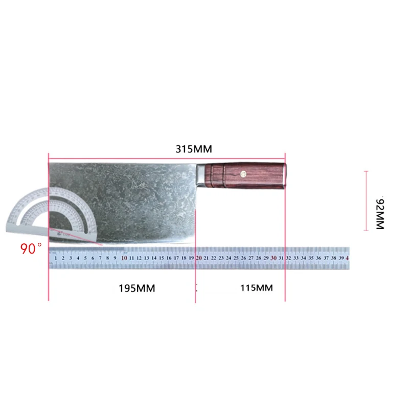 7.7 Inch Slicing Knife 67 Layer Damascus Steels 10Cr15CoMoV Blade Sharp Chefs Cleaver Kitchen Knives Cooking Tools Wood Handle