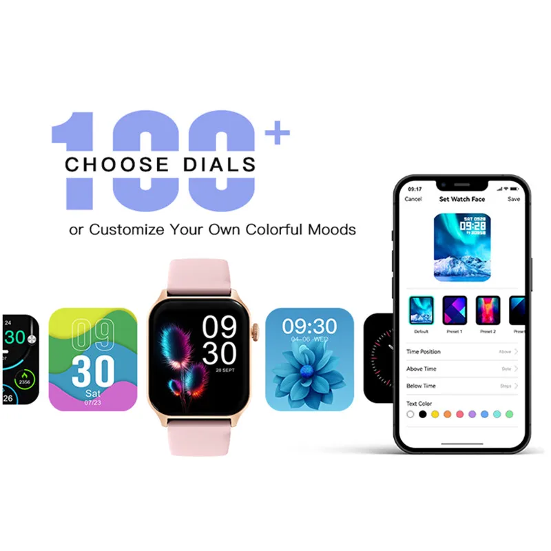 Sprots スマートウォッチ防水 IP68 Bluetooth 通話音声アシスタント DIY ダイヤル 1.83 インチフルタッチスクリーンスマートウォッチ Android IOS 用
