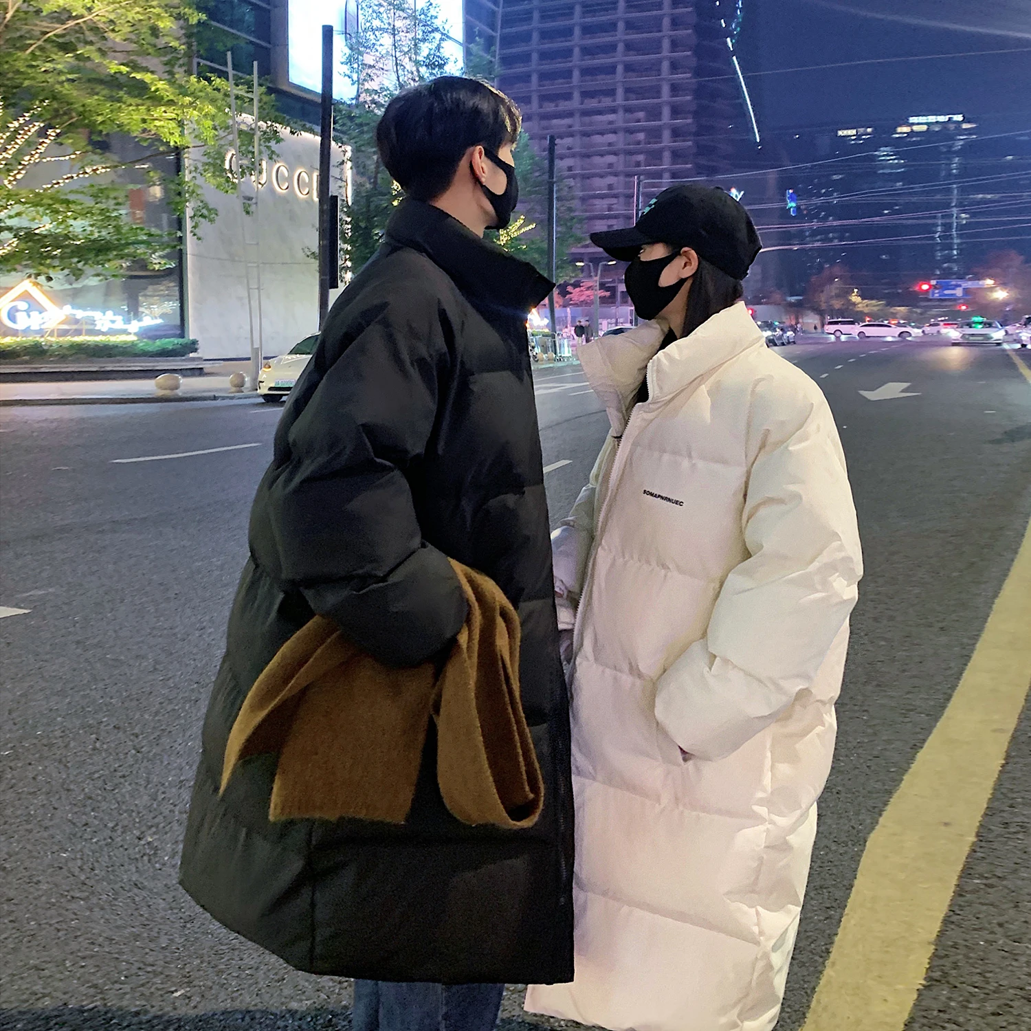 

Утепленная хлопковая куртка для мужчин, зимняя теплая верхняя одежда, удлиненная (ниже колена), парная хлопковая одежда, повседневное хлопковое пальто, водонепроницаемое