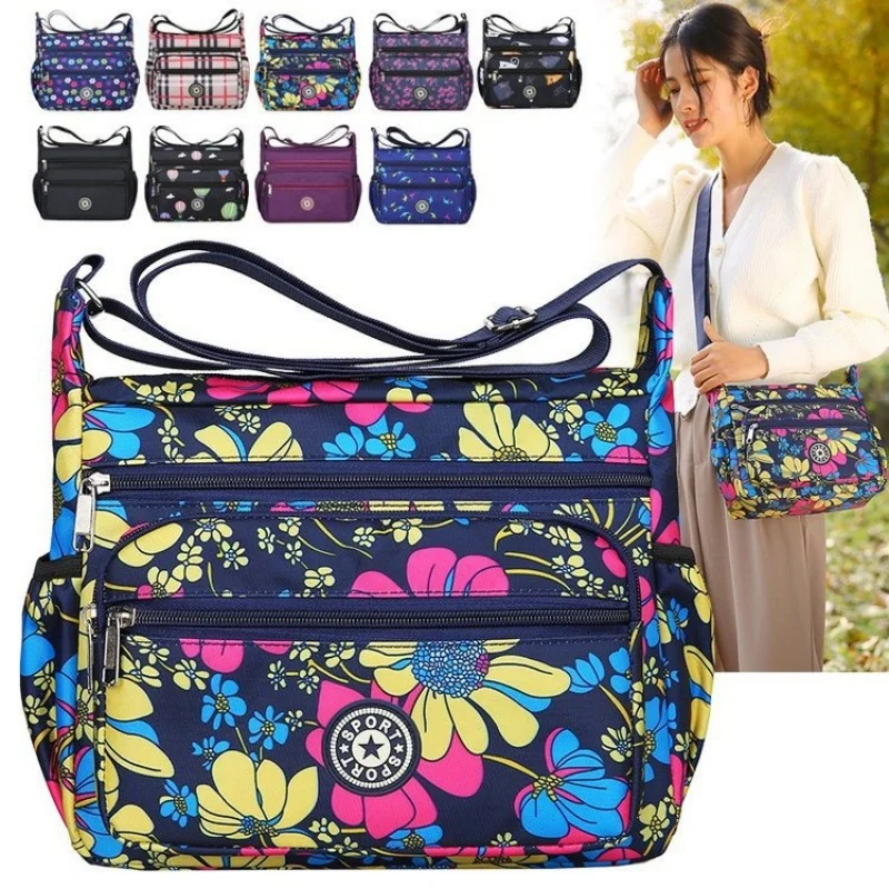 

Fashion Oxford Cloth Colorful Printed Crossbody Bags Multi Pocket Purse Women Travel Shoulder Bag Ladies Satchel Messenger Bag