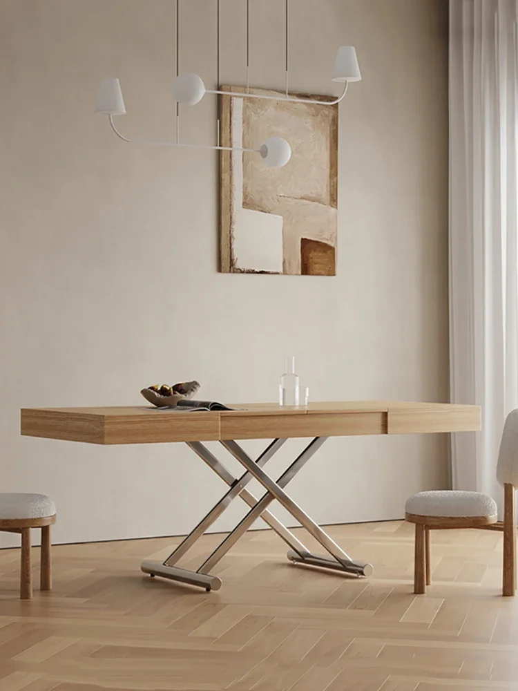 Mesa de comedor, mesa de centro, apartamento pequeño integrado de doble propósito, mesa de comedor rectangular multifuncional