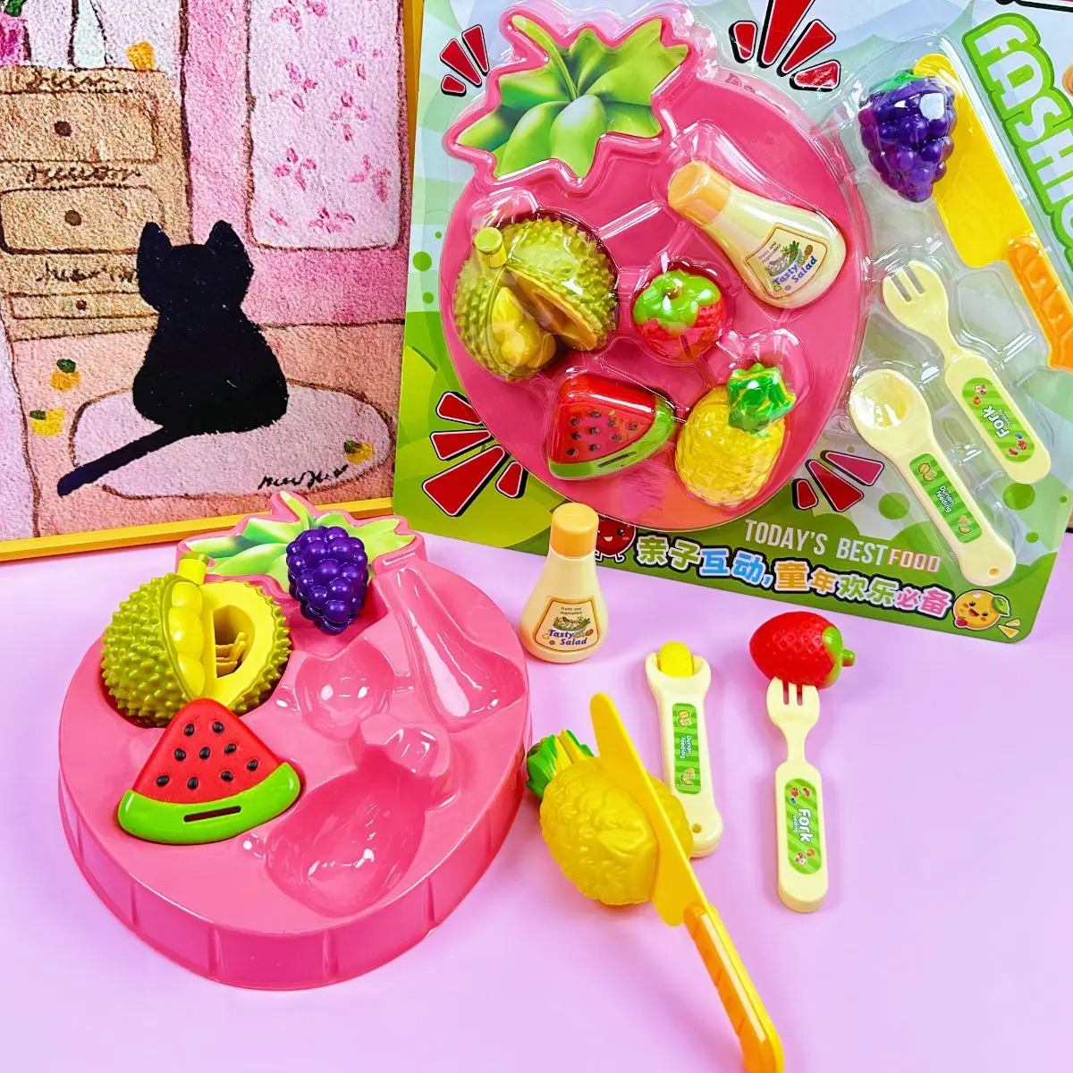Simulatie Fruitschaal Voederspeelgoed Volledige set Simulatie Durian Watermeloen Voederspel Speelhuis Speelgoed Grappige kinderen Snijden Fruit